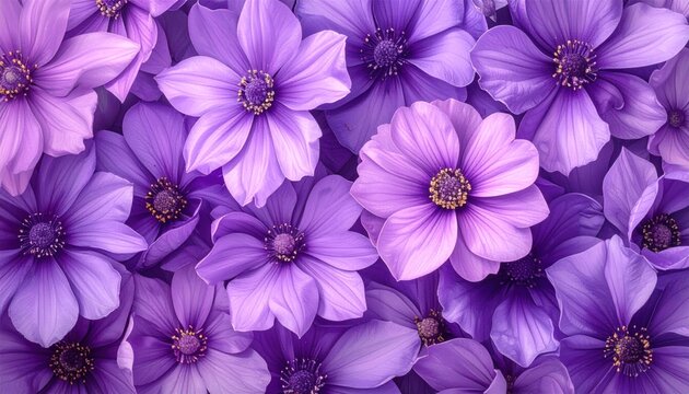 A sea of purple flowers creates a calming and beautiful scene.