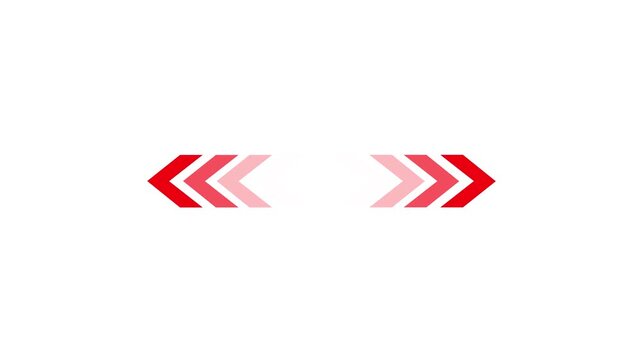 Left right red arrow animation. Social media scroll arrow animation button