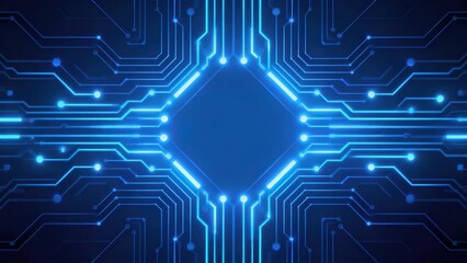 Blue glowing circuit board design