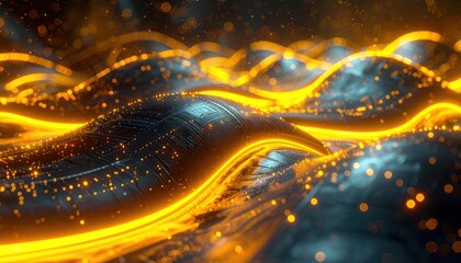 Abstract Data Stream - Flowing Information Across Digital Landscape.