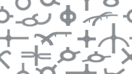 Urban road intersection designs, roundabout, cloverleaf interchange, highway junction, traffic flow, civil engineering, transportation planning, infrastructure, city layout, mobility