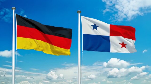 ドイツの国旗とパナマの国旗(Germany flag & Panama flag.)
