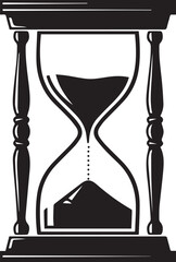 Classic hourglass silhouette with sand flowing from top to bottom symbolizing time passing