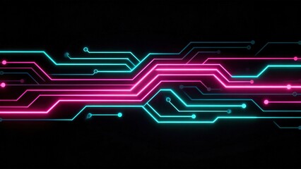 Neon glowing circuit board design