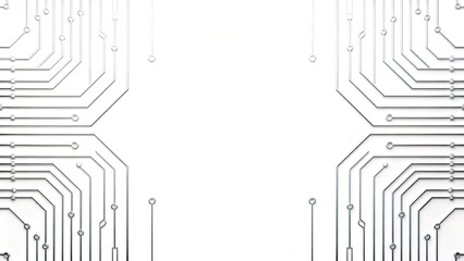 Circuit board patterns on white background