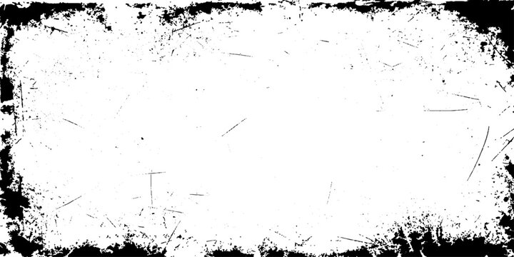 A distressed white rectangular frame with scratches and a grunge texture