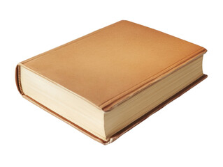 Closed Hardcover Book on Transparent Background