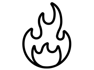 Fire Flame Line Icon Vector. Minimalist Outline Symbol. Editable Stroke, Pixel Perfect.