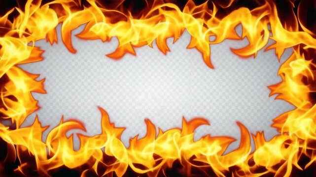 Fiery oval frame with copy space