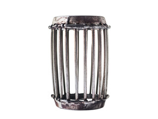 Rustic Metal Cage Lantern Isolated