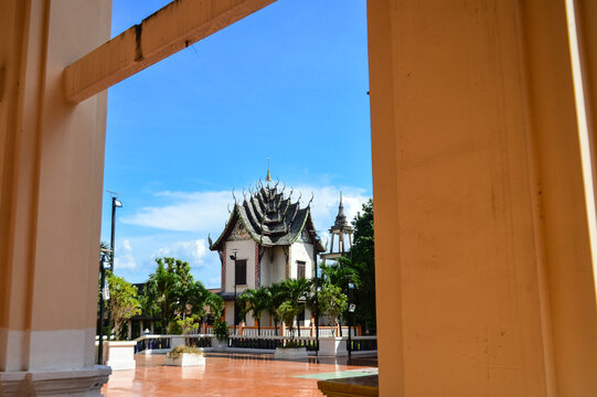 Chapel, Lanna Architecture, Symbols of Buddhism, South East Asia at Wat Phra Phuttha Santiparangon Sri Phingkhonakhon Mongkhon (Phra Chao Ton Luang) Chiang Mai, Northern Thailand