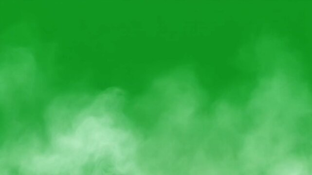 Smooth movement of fog or smoke on chroma key green screen background