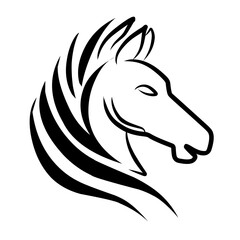 horse head logo line icon