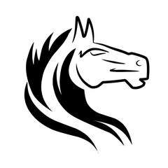 horse head logo line icon