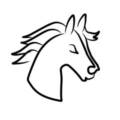 horse head logo line icon