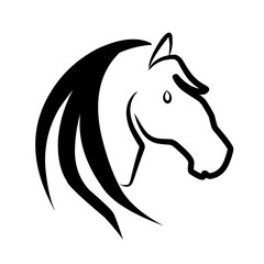 horse head logo line icon