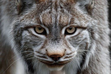 alaskan lynx starting at the camera - close-up wildlife