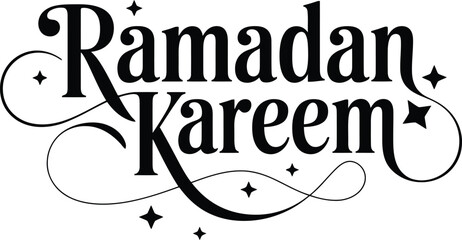 Fototapeta premium Elegant Ramadan Kareem greeting with starry decorative elements