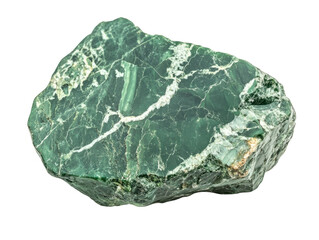 Green raw marble stone with white veins