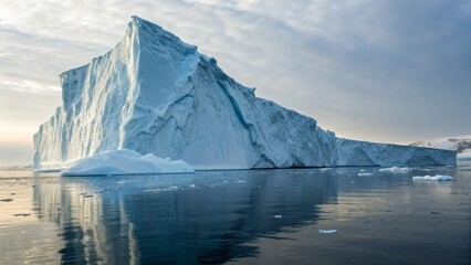 Wide Angle of Melting Iceberg in Open Ocean for Global Warming Warning Concept
