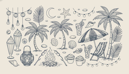 Botanical Autumn Collection Hand-Drawn Pine Cones, Acorns, Oak Leaves, and Chestnuts for Rustic Nature Designs © dale