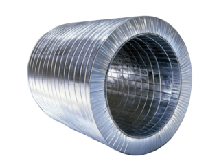 Large industrial metal ventilation duct section