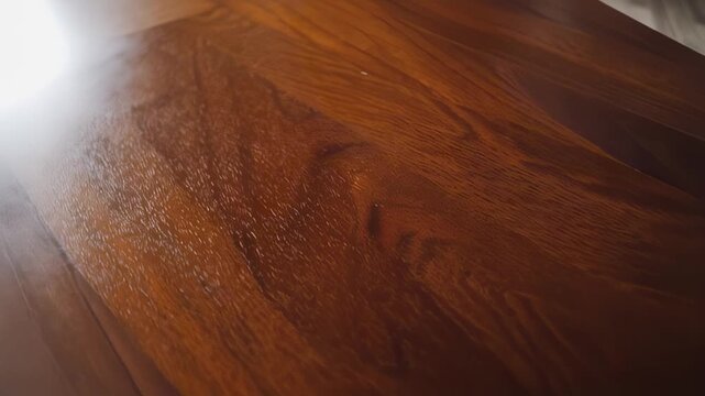 Immerse yourself in the rich textures of polished wooden surfaces, showcasing the deep tones and natural grain patterns. This video highlights the elegance and warmth of handcrafted wood.