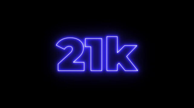 abstract, glowing, neon, light, 25K, letter, animation, followers, subscribers, electric, blue, lighting, text, black, background, social, media, milestone, celebration