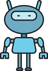 Cute Humanoid Robot Icon
