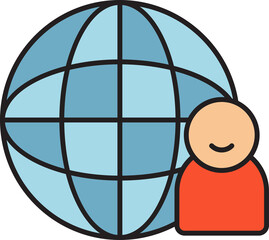 Globe and User Icon
