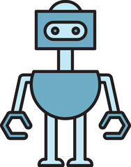 Cute Humanoid Robot Icon
