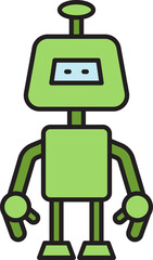 Cute Cartoon Robot Icon
