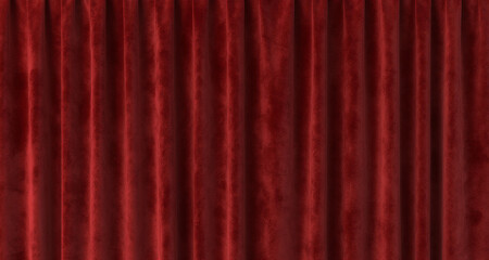 Red velvet curtain texture - theater luxury dramatic fabric background