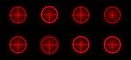 Glowing red crosshairs for a dynamic gaming interface © Elena