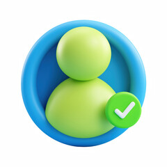 Verified user profile badge icon isolated on transparent background