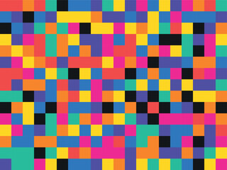 Vibrant Multicolor Abstract Pixel Art Geometric Pattern Background