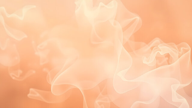 Soft flowing abstract light peach smoke or fabric waves background