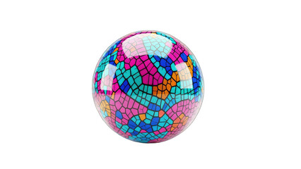 Obraz premium Colorful Mosaic Sphere on White Background