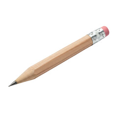 Naklejka premium A sharp wooden graphite pencil with an eraser tip isolated on a transparent background