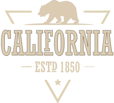 California desing for printed or embroidered t-shirt