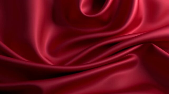 Luxurious red silk fabric with smooth elegant folds and rich texture, perfect for elegant holiday designs and festive backgrounds, adding warmth and sophisticated textures