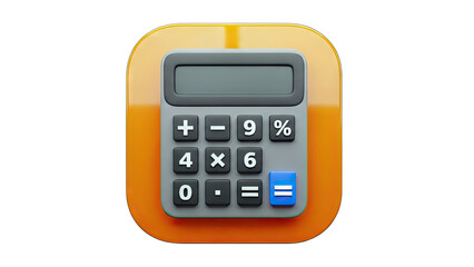 Calculator Icon on Orange Background