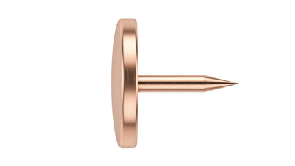 Rose gold push pin isolated PNG on transparent background, office supply for bulletin boards and notice boards