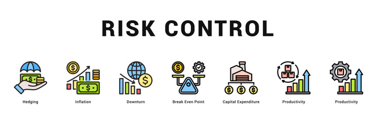 Risk Control Modern and clean web banner illustration featuring thematic icons for visual communication