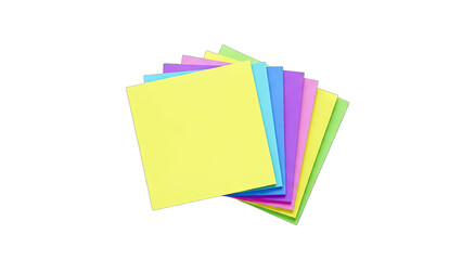 Colorful Sticky Notes Stacked on White Background