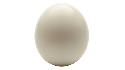 Smooth beige egg isolated PNG on transparent background, organic food source for cooking and baking