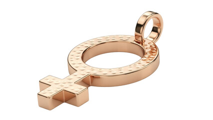 Rose gold female symbol pendant isolated PNG, gender sign jewelry on transparent background, feminism and women s rights concept