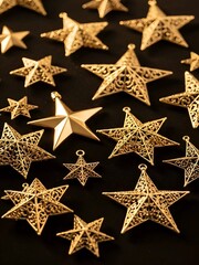Obraz premium Shimmering Gold Stars Perfect for Holiday and Seasonal Festivities