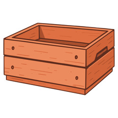 wooden crate case pallet packaging flat color vector illustration template design