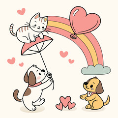 Cute Valentine Pets Icons